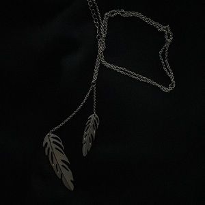 LAST DAY TO BUY! Gold feather necklace, long